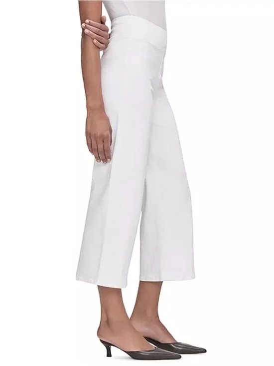 Frame Denim Women's Jetset Crop High Rise Wide-Leg White Cropped Pants NEW - Picture 3 of 8